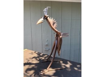 A Metal Garden Sculpture - Made From Derelict Gardening Tools