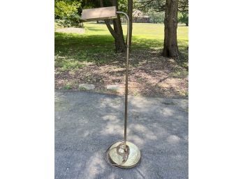 A Vintage Brass Adjustable Height Standing Reading Lamp In Style Of Koch & Lowy