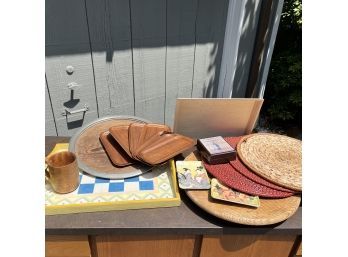 A Handmade Wood Lazy Susan, Teak Trays, Placemats And More