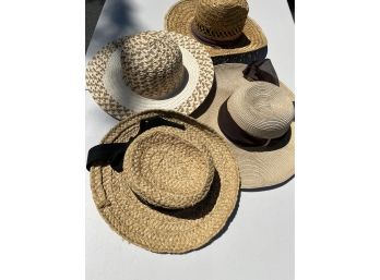 A Set Of Pretty And Practical Straw Hats - Mostly Small Or OSFA