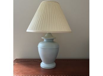 A Light Blue Painted Metal Lamp