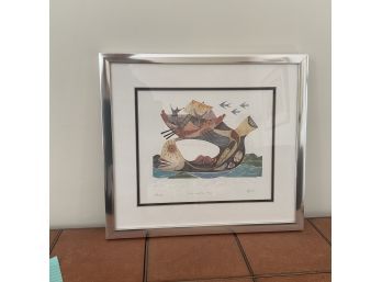 Aram Egbi - Signed In Pencil - Lithograph - Framed - Jonah And The Whale