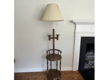 A Mahogany Turned Standing Lamp With Pillar Candle Holders - Restoration Project