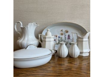 Assorted Mostly White Table Ware