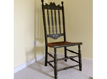 A Reproduction Painted Bannister Back Rush Seat Chair