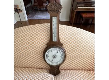 An English Aneroid Barometer - Oak Cased