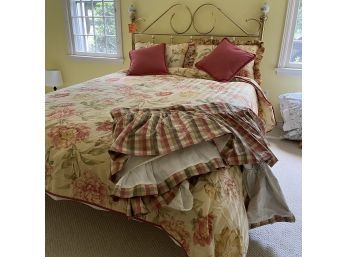 Queen Size Custom Floral Bedding And Bed Skirt