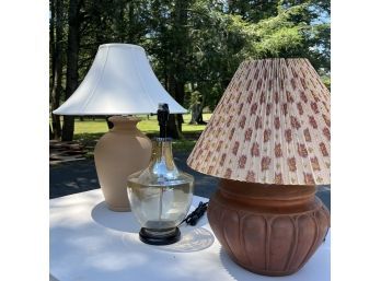 A Set Of 3 Table Lamps - Various