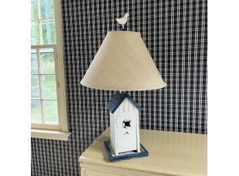An Americana Folk Lamp - Bird House Base - Bird Finial