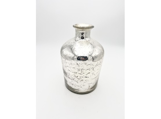 Silver Shimmer Glass Vase 12-inch High