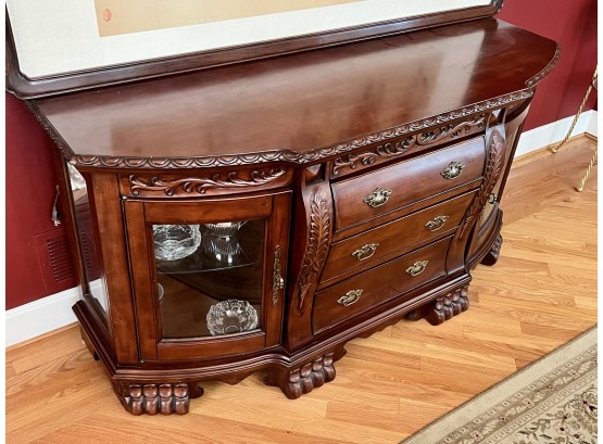 Claw Foot Side Board / Buffet Cabinet With Display Lights