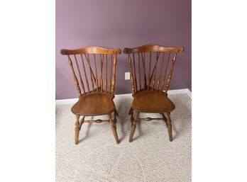 Bent Brothers Hard Rock Maple Windsor Chairs Set Of 2 (Six Total In Auction) Lot #1