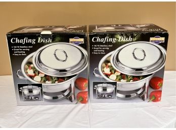 Kitchen Collection 18/10 Stainless Steel Chafing Dishes With Box Set Of 2