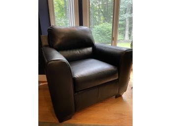 Faux Black Leather Club Chair #1 Of 2