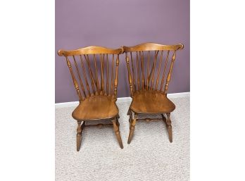 Bent Brothers Hard Rock Maple Windsor Chairs Set Of 2 (Six Total In Auction) Lot #2