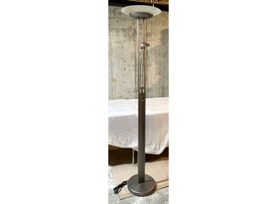 Contemporary Torchiere Floor Lamp With Articulating Lamp