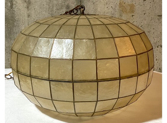 Amazing Vintage Capiz Shell Globe Pendant Lamp