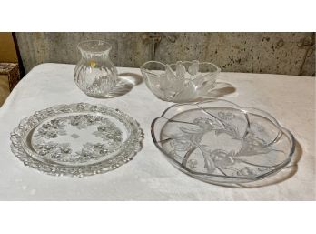 Lot Of Four Assorted Glass Tableware Items