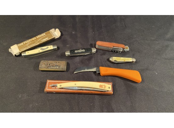 A Group Of Vintage Pocket Knives  & More