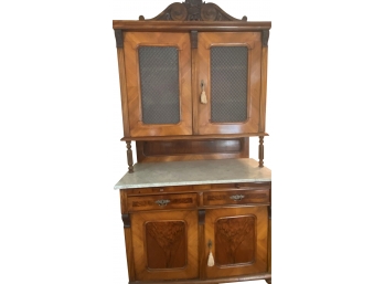 An Amazing Antique Cupboard / Buffet With Drawers And Four Doors.