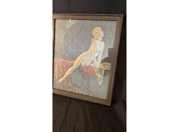 A FRAMED VINTAGE 1930S JIG OF JIGS MAXFIELD PARRISH  ART DECO PUZZLE