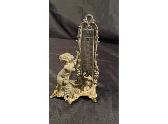 A Vintage Bronze  Putti Cherubs Barometer