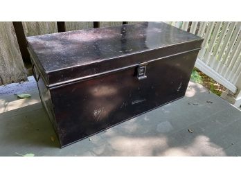 A Vintage KREAMER Black Metal / Tin Bread Box - 27'long X 14'h