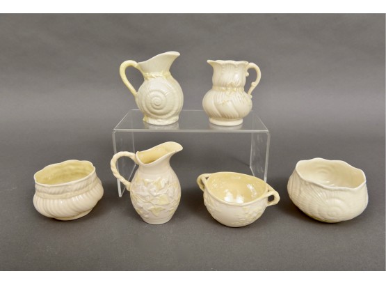 Collection Of Belleek Creamers And Sugar Bowls