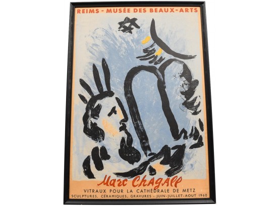 Marc Chagall Moses Vintage 1960 Lithograph Art Poster