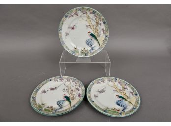Set Of Five Japanese Vintage Hand Painted Plates