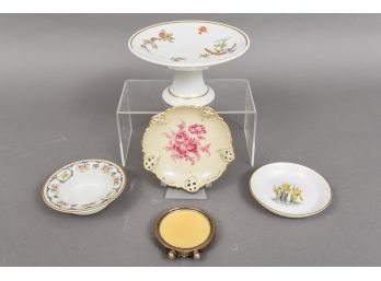 Collection Of Trinket Dishes (Rosenthal, Haviland, Ginori, Royal Worcester) And Sterling Silver Picture Frame