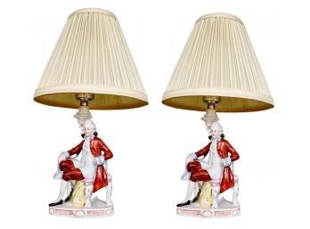 Pair Of Victorian Porcelain Figural Table Lamps