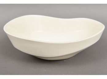 Signed Kidney Form Ceramic Art Bowl