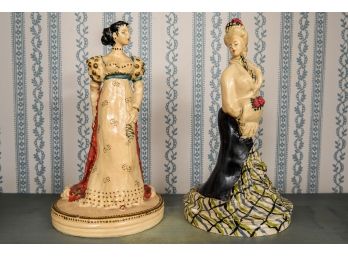 Pair Of Signed French Zellie Original Doll Figurines