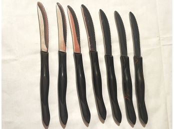 Cutco Steak Knives 1759- Pat. 3122774- Brown/ Black Handle- Set Of Seven