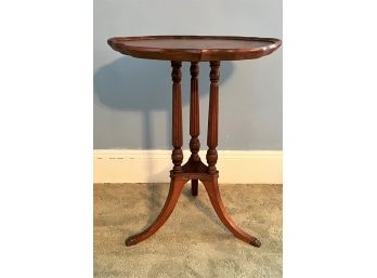 Vintage Mahogany Pie Crust Table With Brass Caped Feet