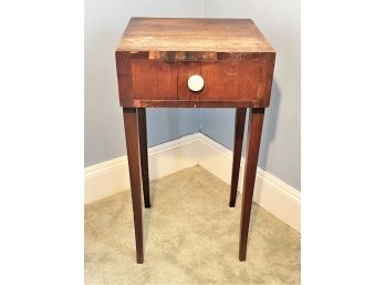 Early 19th Century Mahogany Table With Drawer, Stamped SK On Underside Along With Numbers