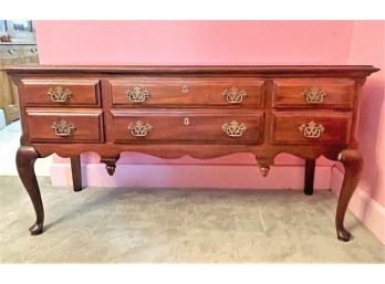 Vintage Six Drawer Queen Anne Style Sideboard