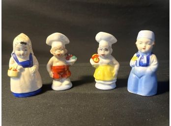 Four Vintage Porcelain Salt And Pepper Shaker Figurines - Made In Japan