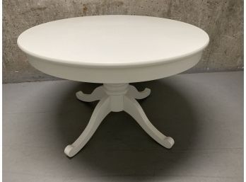 Crate And Barrel Round Or Oval Wood Table With Leaf 45x29x62 Full (leaf Is 17in) 45in Round