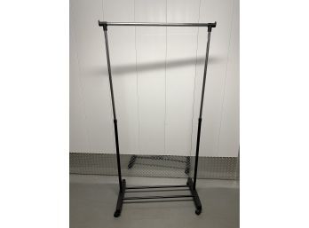 Rolling Adjustable Height Clothing Coat Rack Light Weight Easy To Move 31.5x17x65 To 37in Lot 2