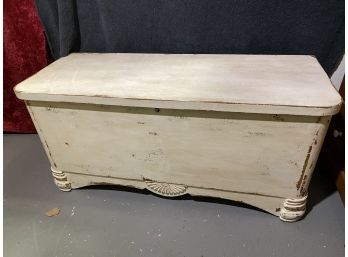 Lane Cedar Lines Wood Chest 47.5x19x22 Loaded With Sheets And Fabric Even Some Ralph Lauren