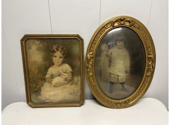 Framed Portraits Of Two Children