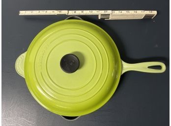 Lime Green Le Creuset, Signature Skillet, 12.50in.  Brand New Never Used.