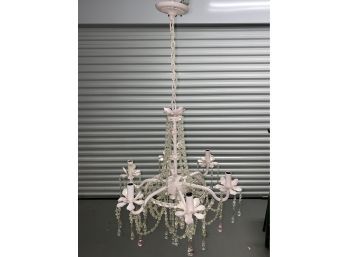 Pink Chandelier 6 Lamp 20x33in Wiring Is In Good CondItion