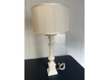 White Column Table Lamp , 26x13.50 In.