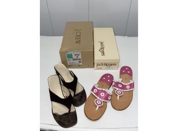 Ladies Summer Sandals Size 8 J. Crew And Jack Rogers