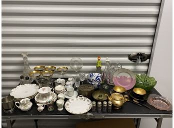 Plates And Glasses And Bowls And Coddlers And Brass