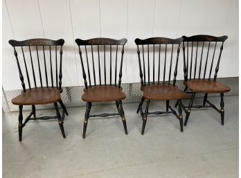 L. Hitchcock Hitchcocksville Conn Warranted 4 Chairs  17x36x17 Nice Set American Chaoirs Classic