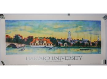 Vintage Harvard University View From The Charles River Poster